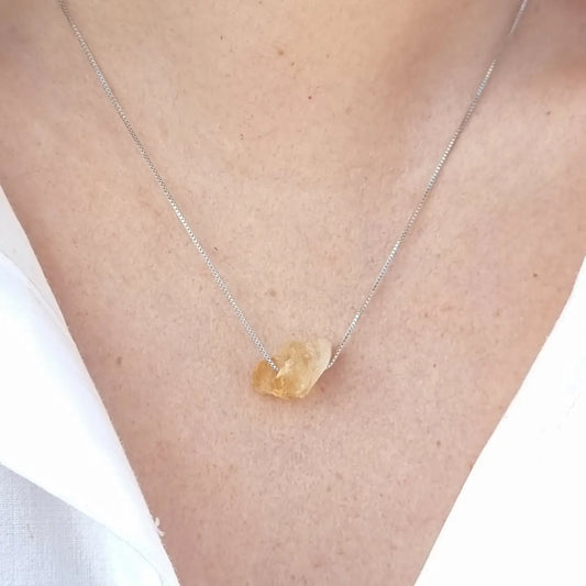 Two Libras Sterling Silver Citrine Necklace