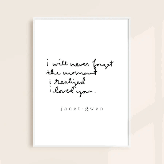 Unframed Print - I Will Never Forget ...