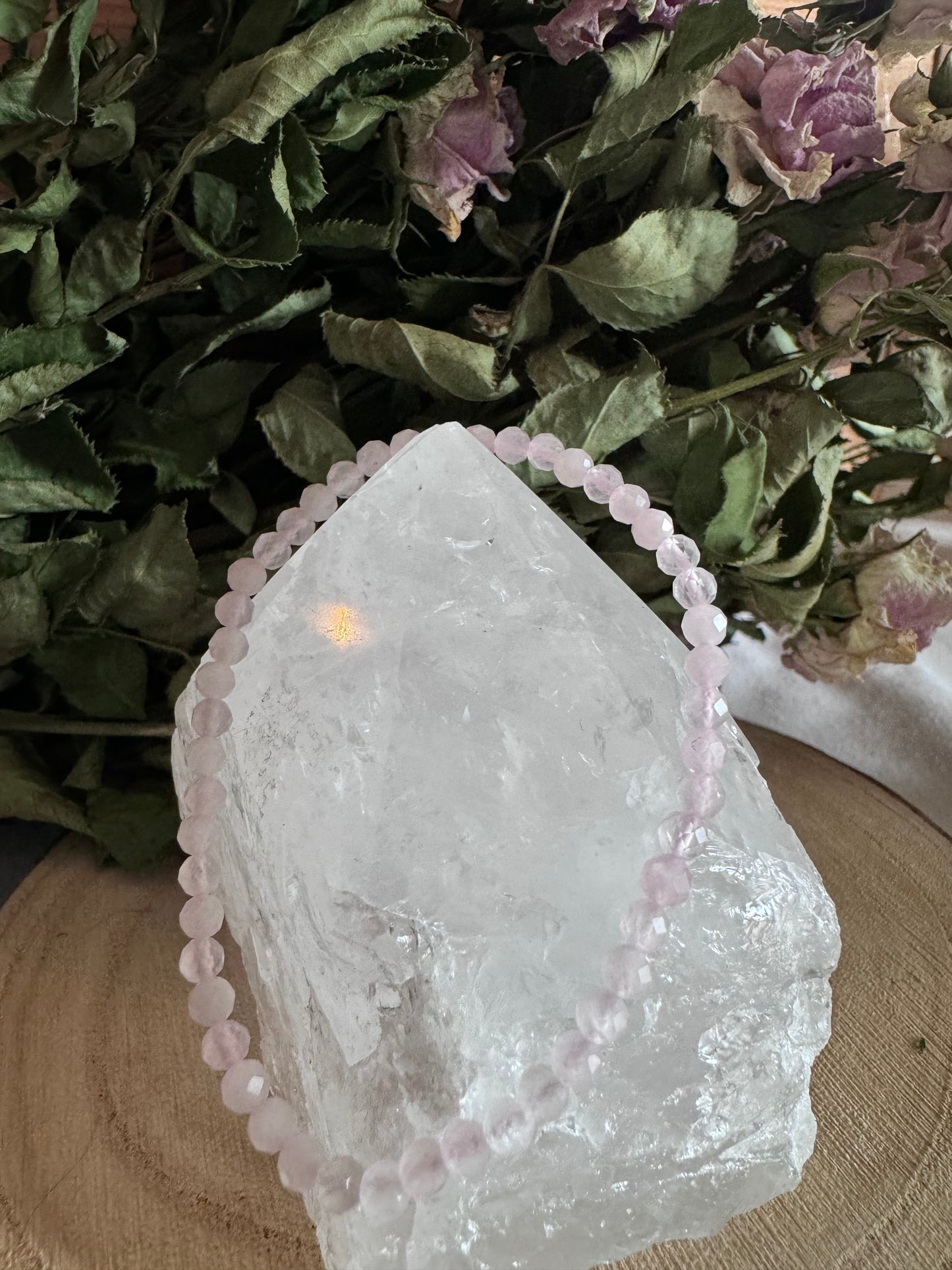 Rose Quartz Faceted Bead Bracelet