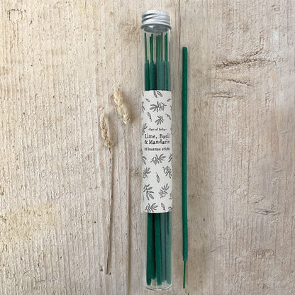 East of India Tube of Incense Sticks - Lime, Basil & Mandarin