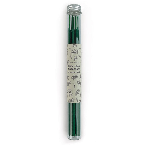 East of India Tube of Incense Sticks - Lime, Basil & Mandarin