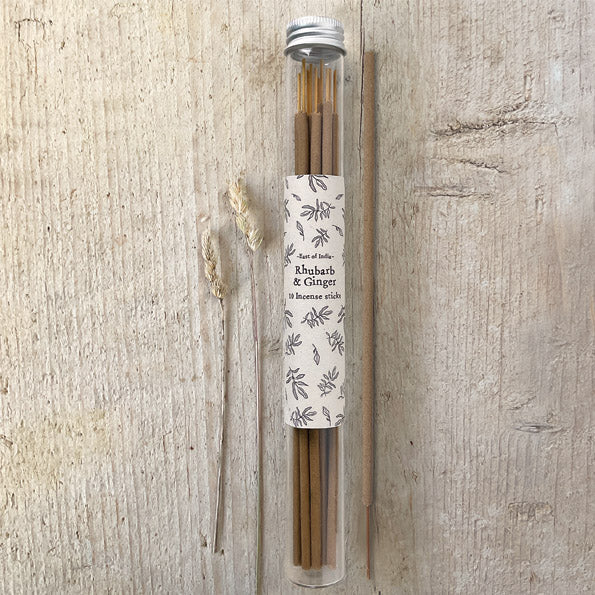East of India Tube Of Incense Sticks - Rhubarb & Ginger