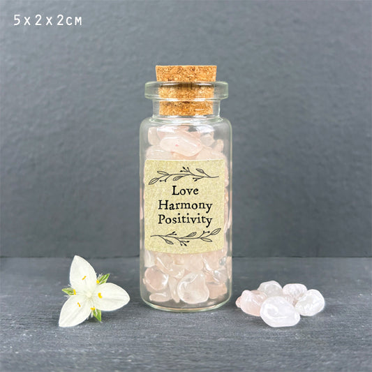 Mini Bottle of Crystals - Rose Quartz