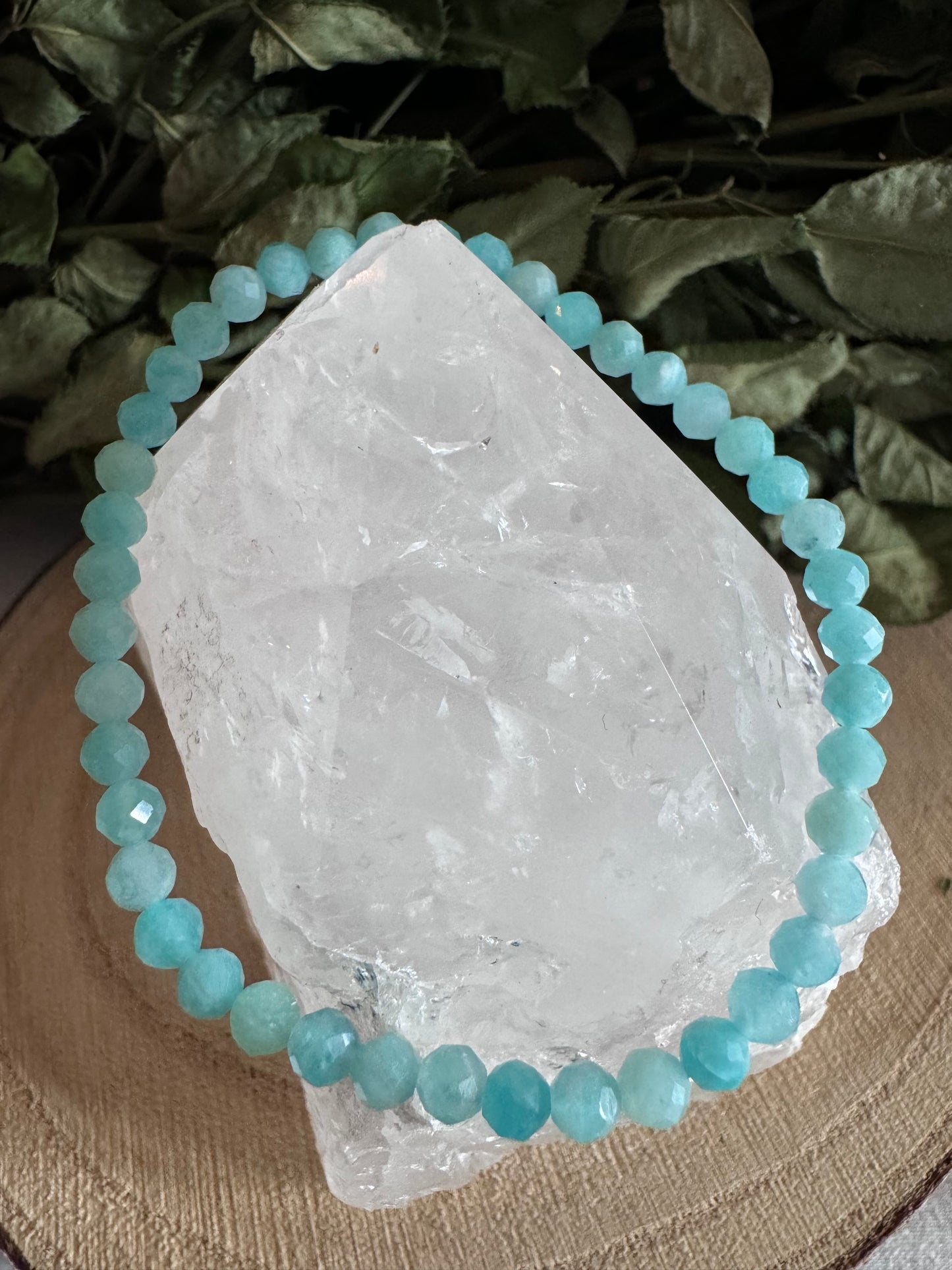 Amazonite Faceted Bead Bracelet