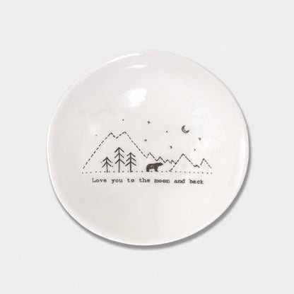 East Of India Medium Porcelain Bowl - Moon And Back