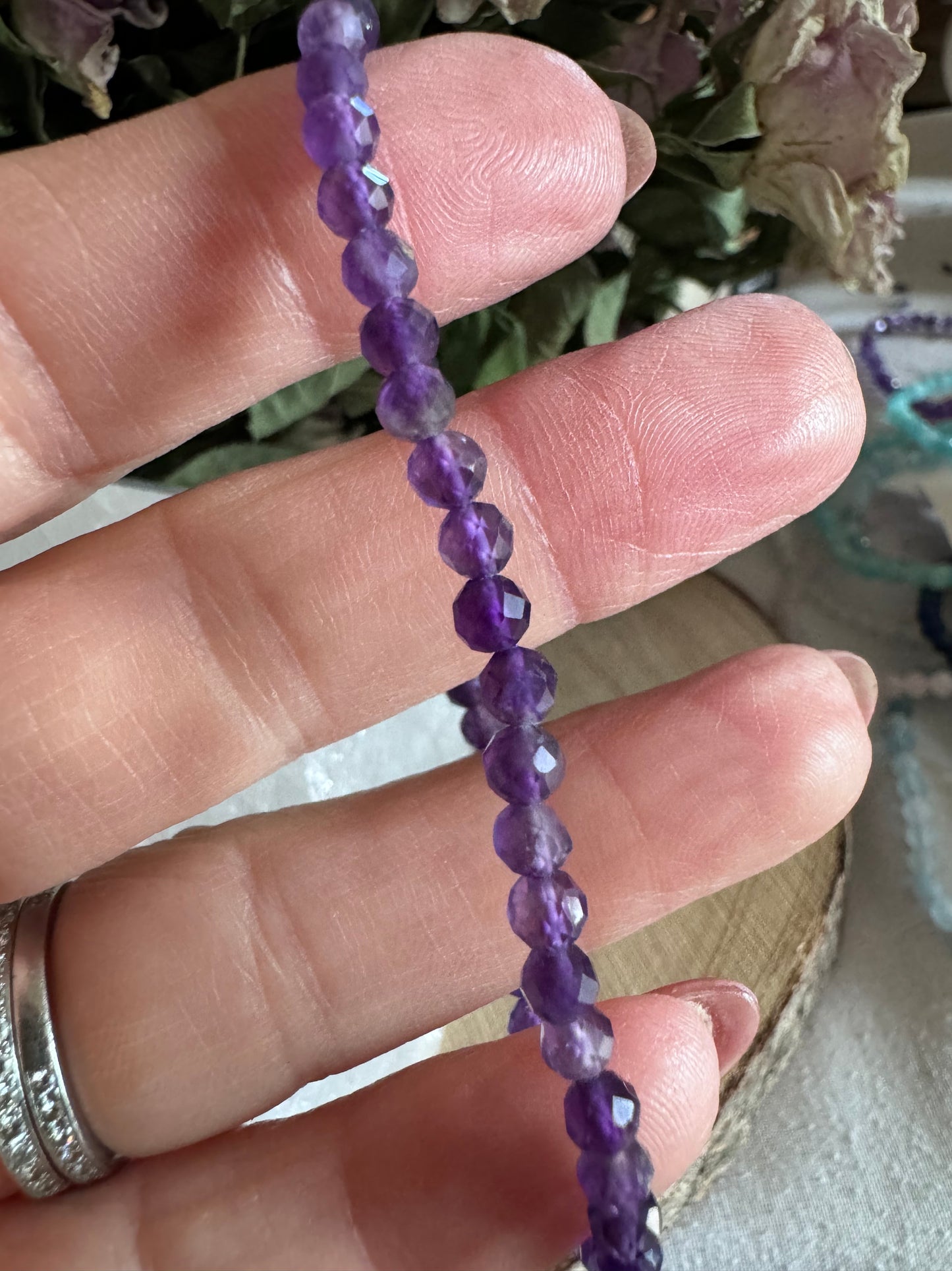 Amethyst Faceted Bead Bracelet