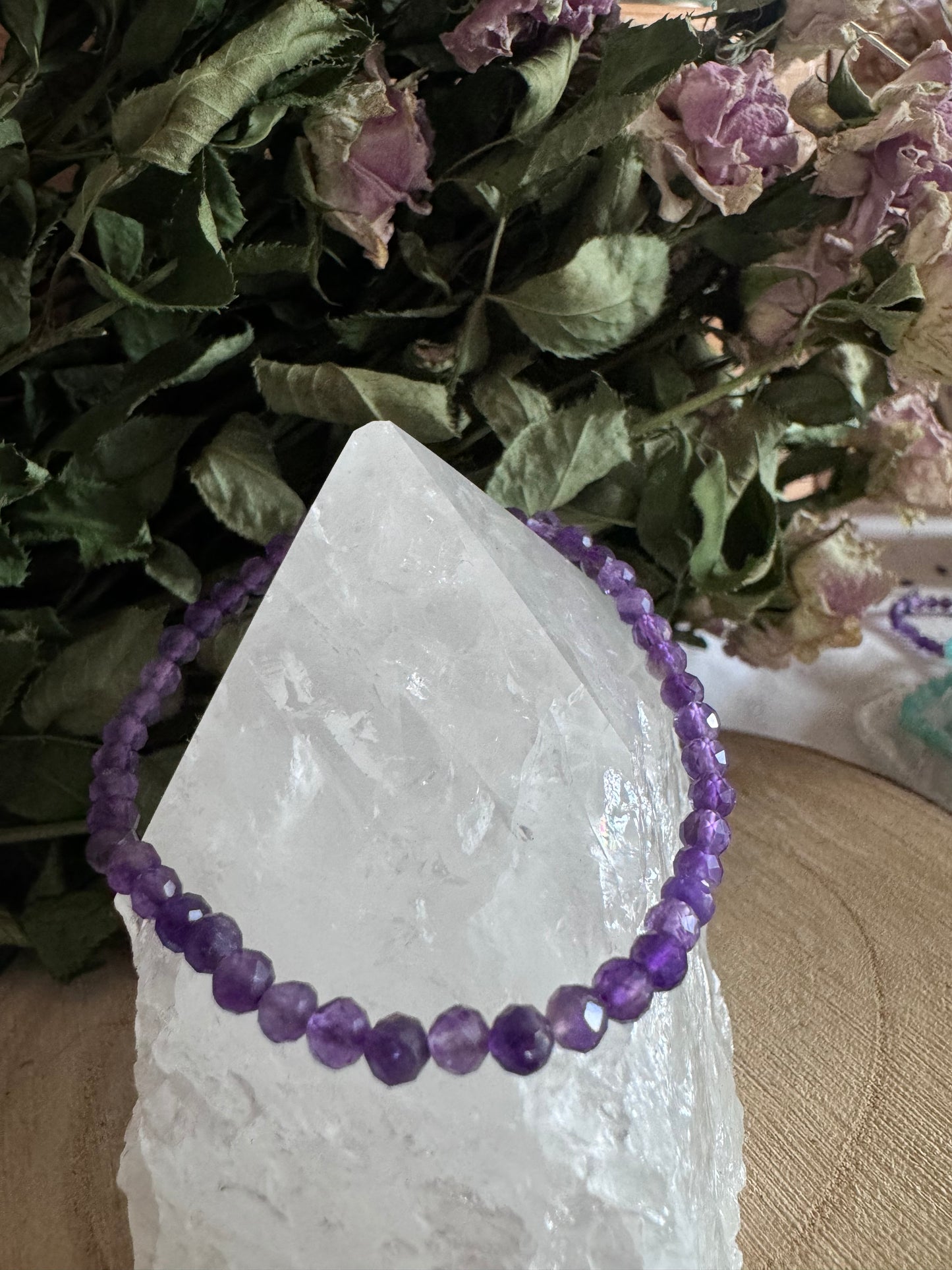 Amethyst Faceted Bead Bracelet