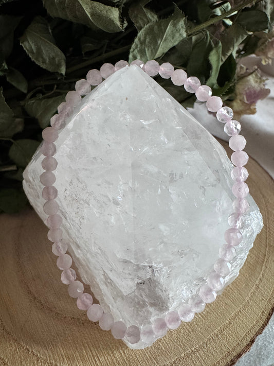 Rose Quartz Faceted Bead Bracelet