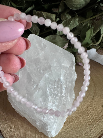 Rose Quartz Faceted Bead Bracelet