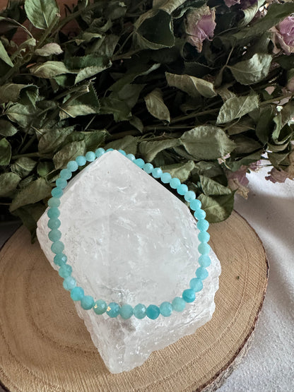 Amazonite Faceted Bead Bracelet