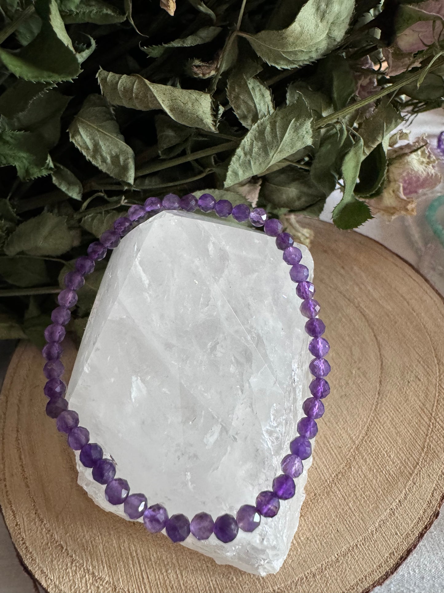 Amethyst Faceted Bead Bracelet