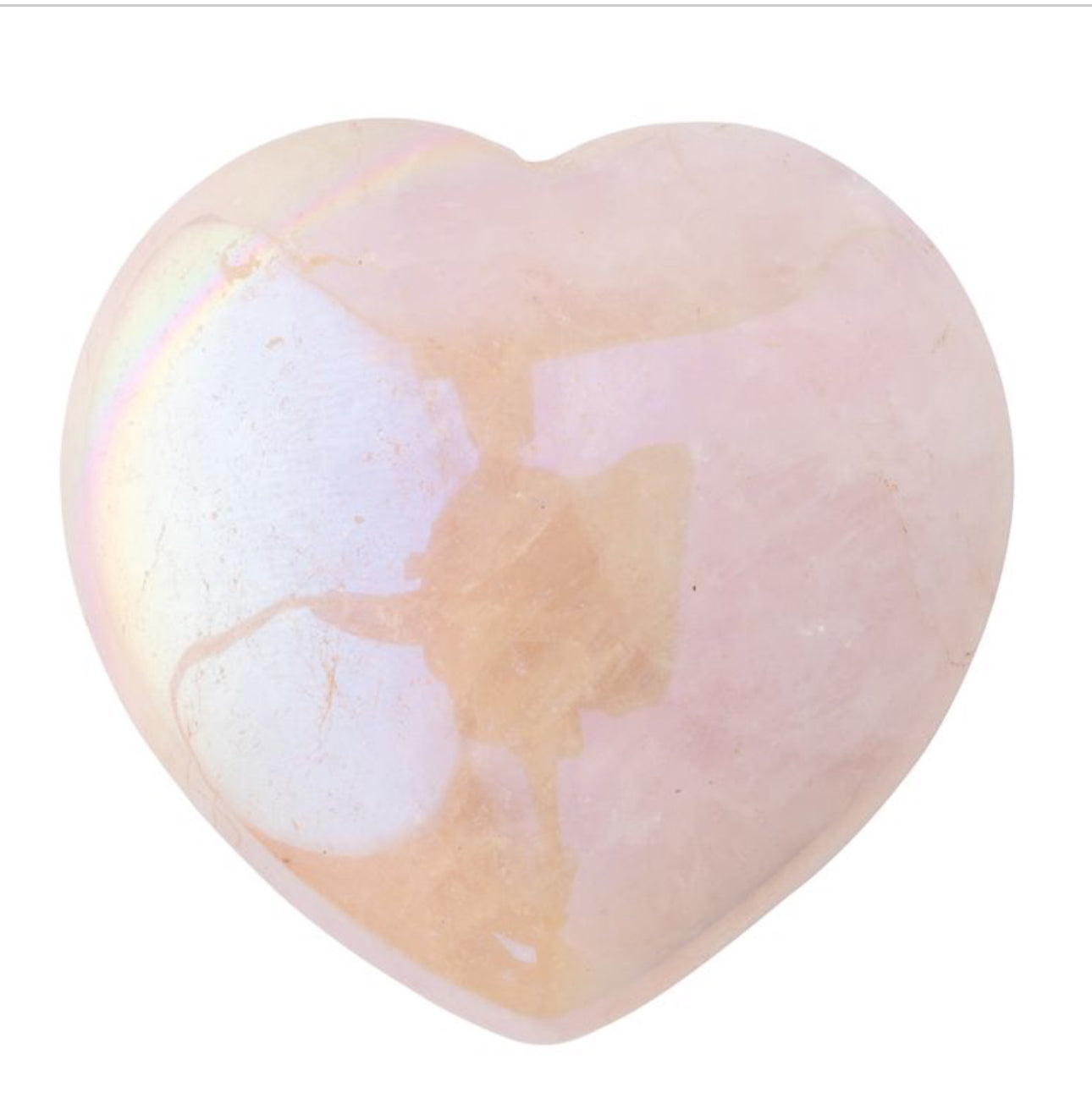 Rose Aura Quartz Carved Heart