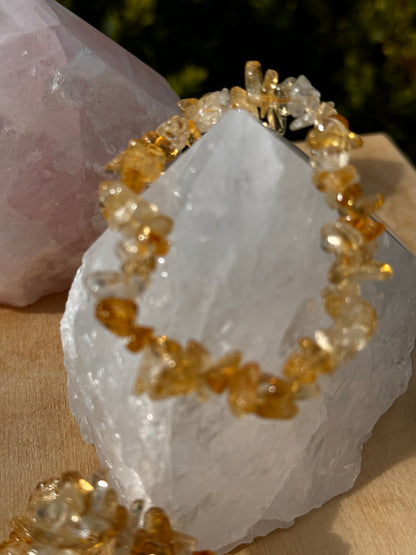 Citrine Crystal Chip Bracelet