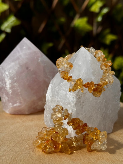 Citrine Crystal Chip Bracelet