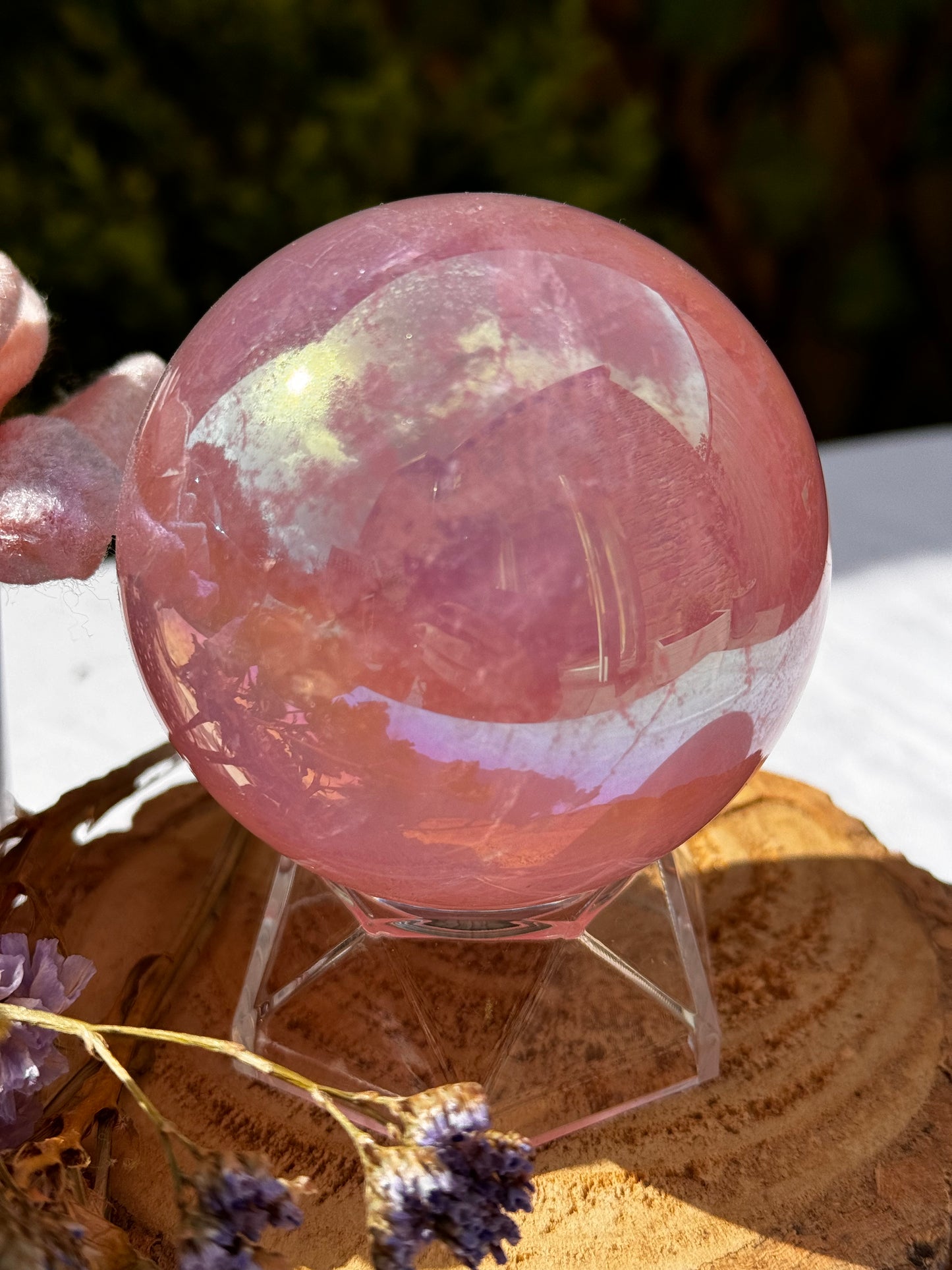 Aura Rose Quartz Sphere 68mm