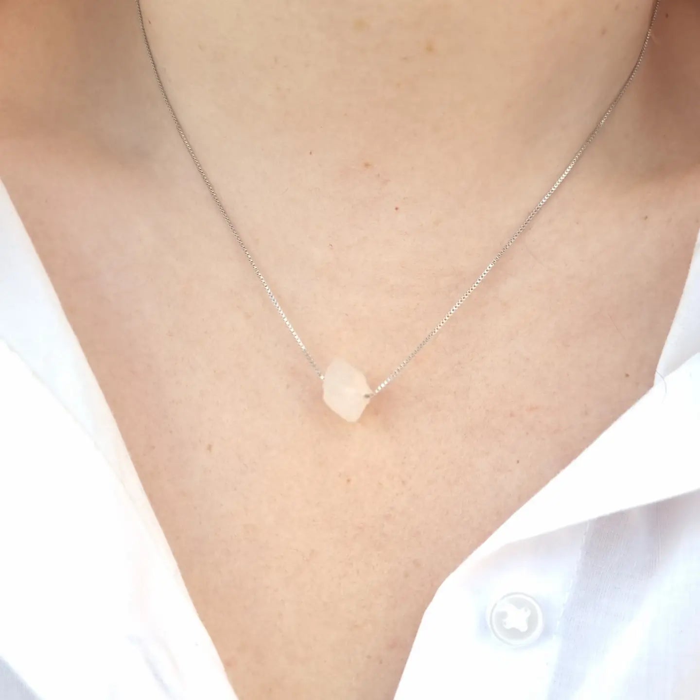 Two Libras  Sterling Silver Rose Quartz Necklace