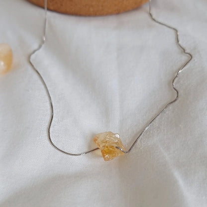 Two Libras Sterling Silver Citrine Necklace