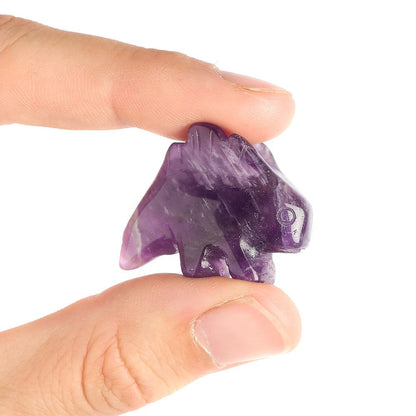 Amethyst Mini Stegosaurus Carving