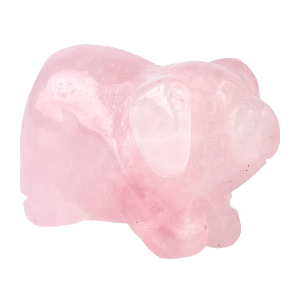 Rose Quartz Mini Pig Carving