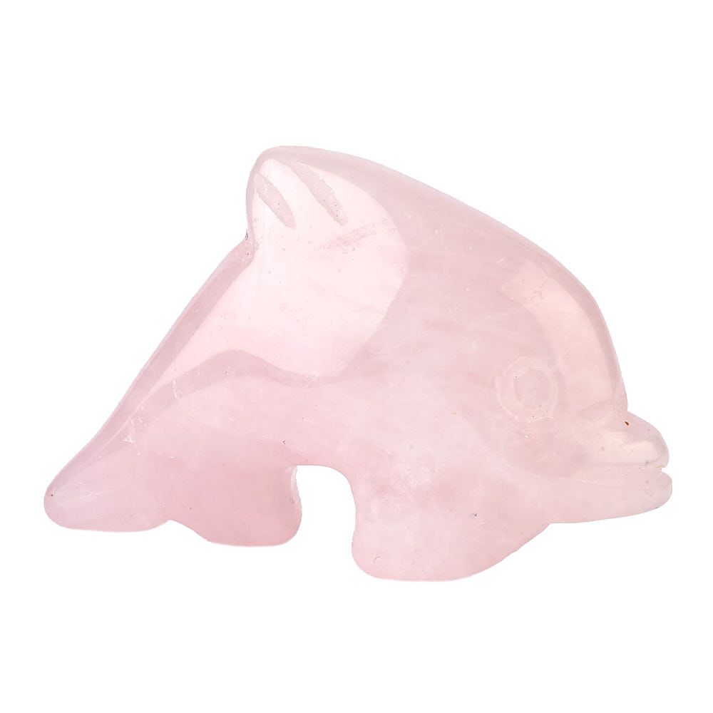 Rose Quartz Mini Dolphin Carving